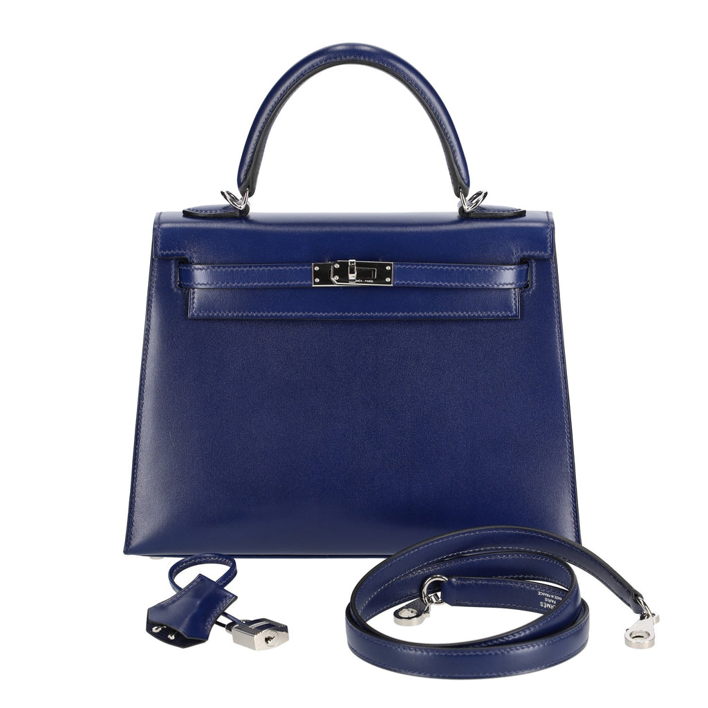 Hermès Bleu Saphir Box Calf Kelly 25, palladium hardware, 2022 – photo 16 of 16