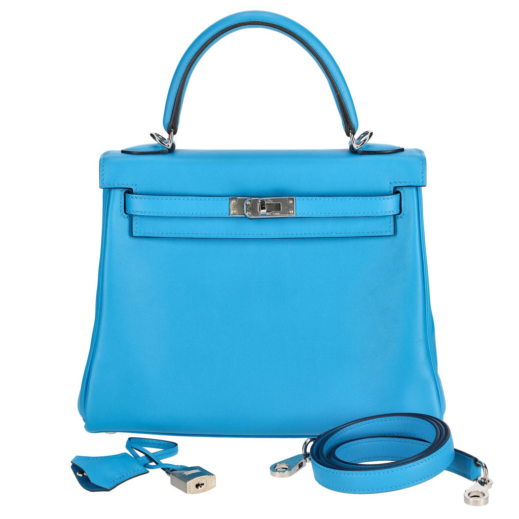 Hermès Bleu Zanzibar Swift Kelly 25, palladium hardware, 2021 – photo 16 of 16