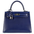 Hermès Bleu Saphir Box Calf Kelly 25, palladium hardware, 2022 – photo 1 of 16
