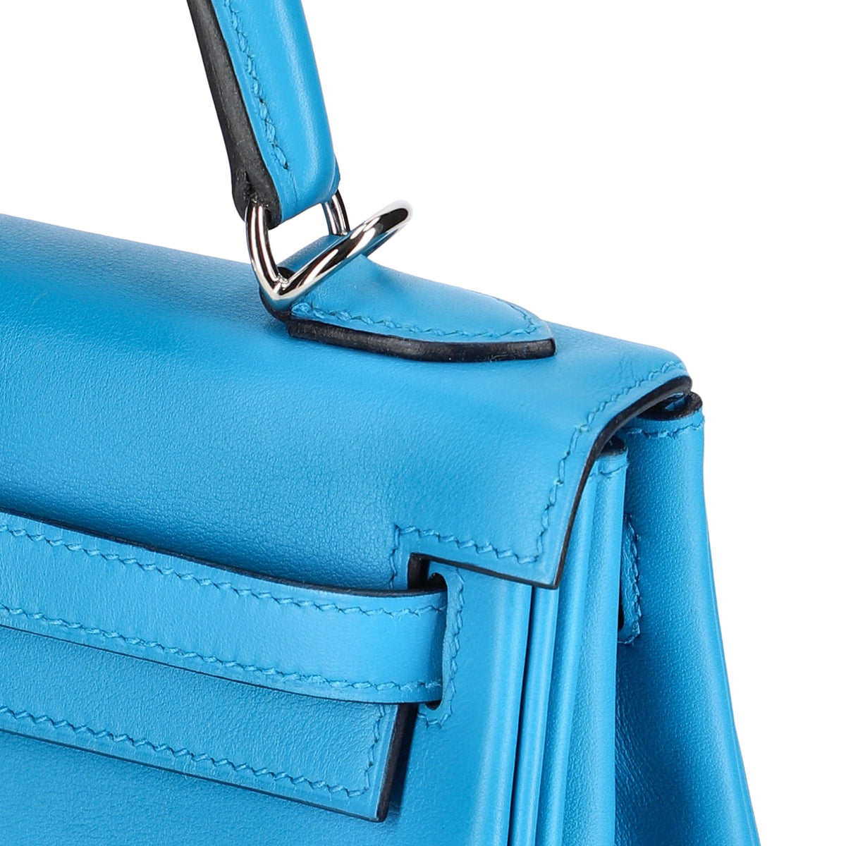 Hermès Bleu Zanzibar Swift Kelly 25, palladium hardware, 2021 – photo 10 of 16