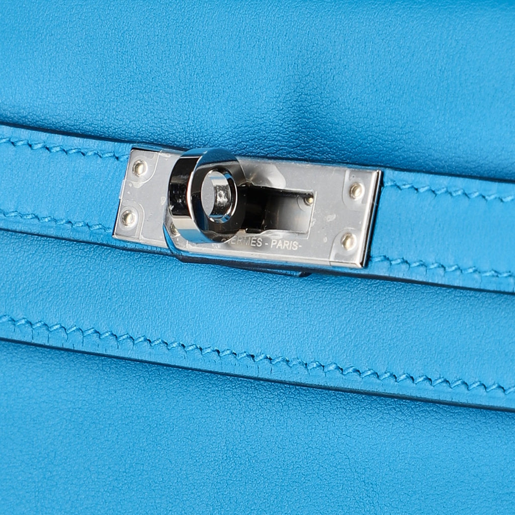 Hermès Bleu Zanzibar Swift Kelly 25, palladium hardware, 2021 – photo 11 of 16