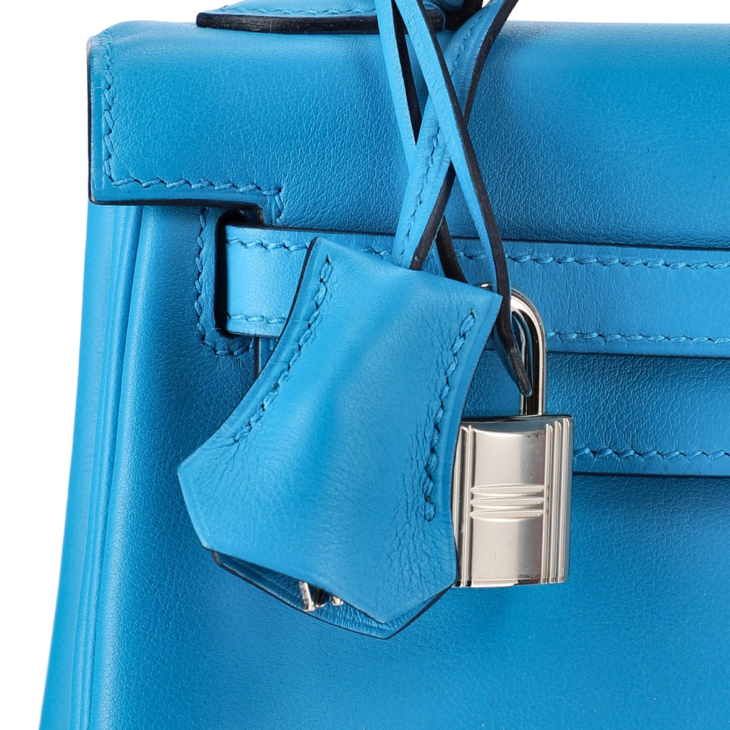 Hermès Bleu Zanzibar Swift Kelly 25, palladium hardware, 2021 – photo 12 of 16