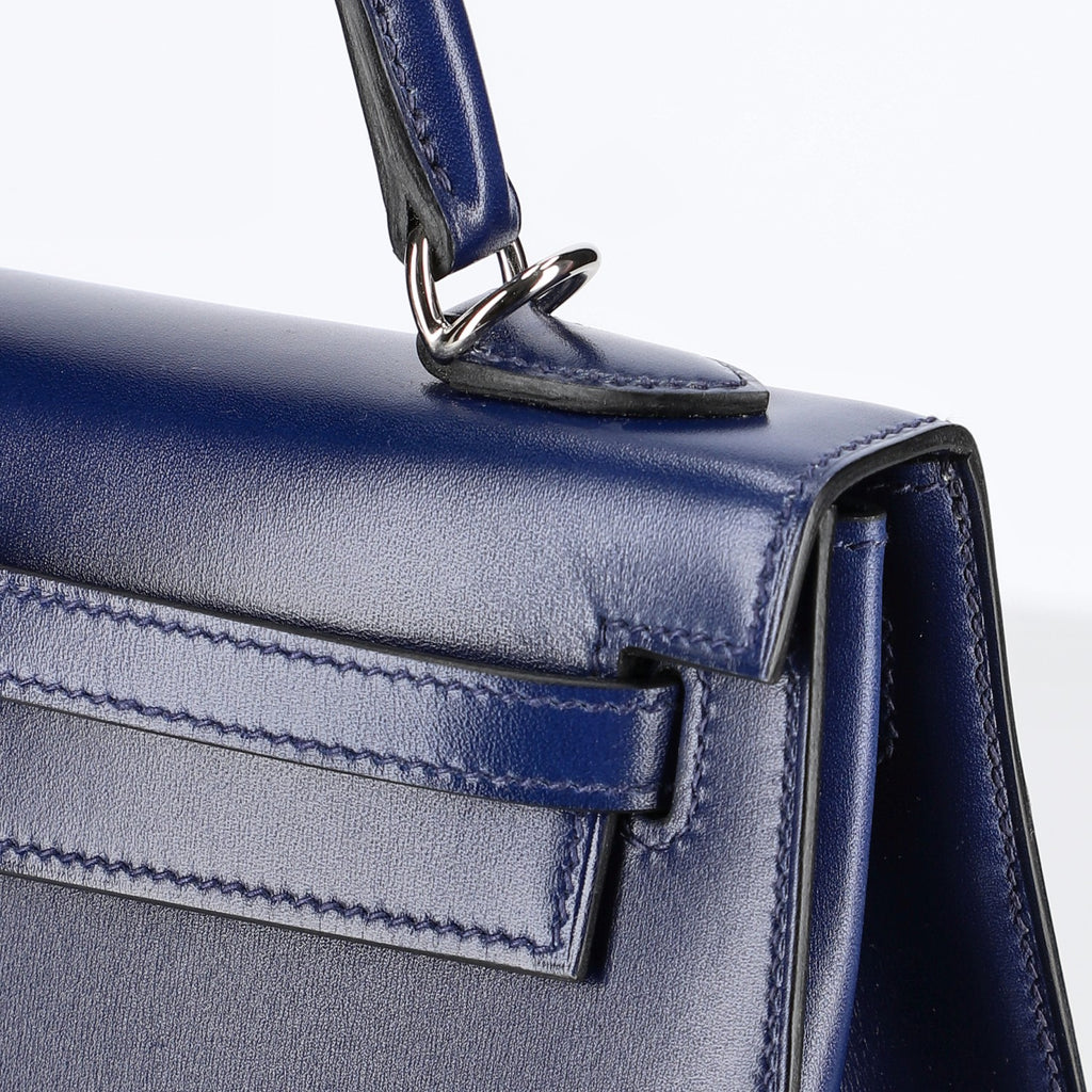 Hermès Bleu Saphir Box Calf Kelly 25, palladium hardware, 2022 – photo 11 of 16