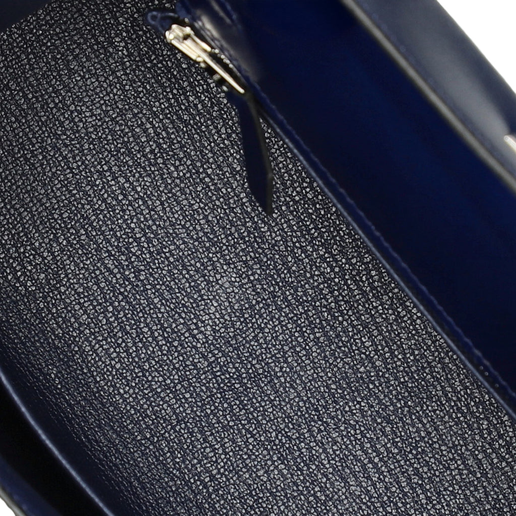 Hermès Bleu Saphir Box Calf Kelly 25, palladium hardware, 2022 – photo 15 of 16