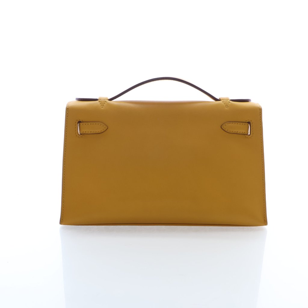 Hermès Jaune Ambre Swift Kelly Pochette (GHW | 2018)