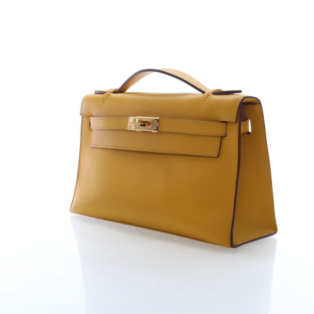 Hermès Jaune Ambre Swift Kelly Pochette (GHW | 2018)