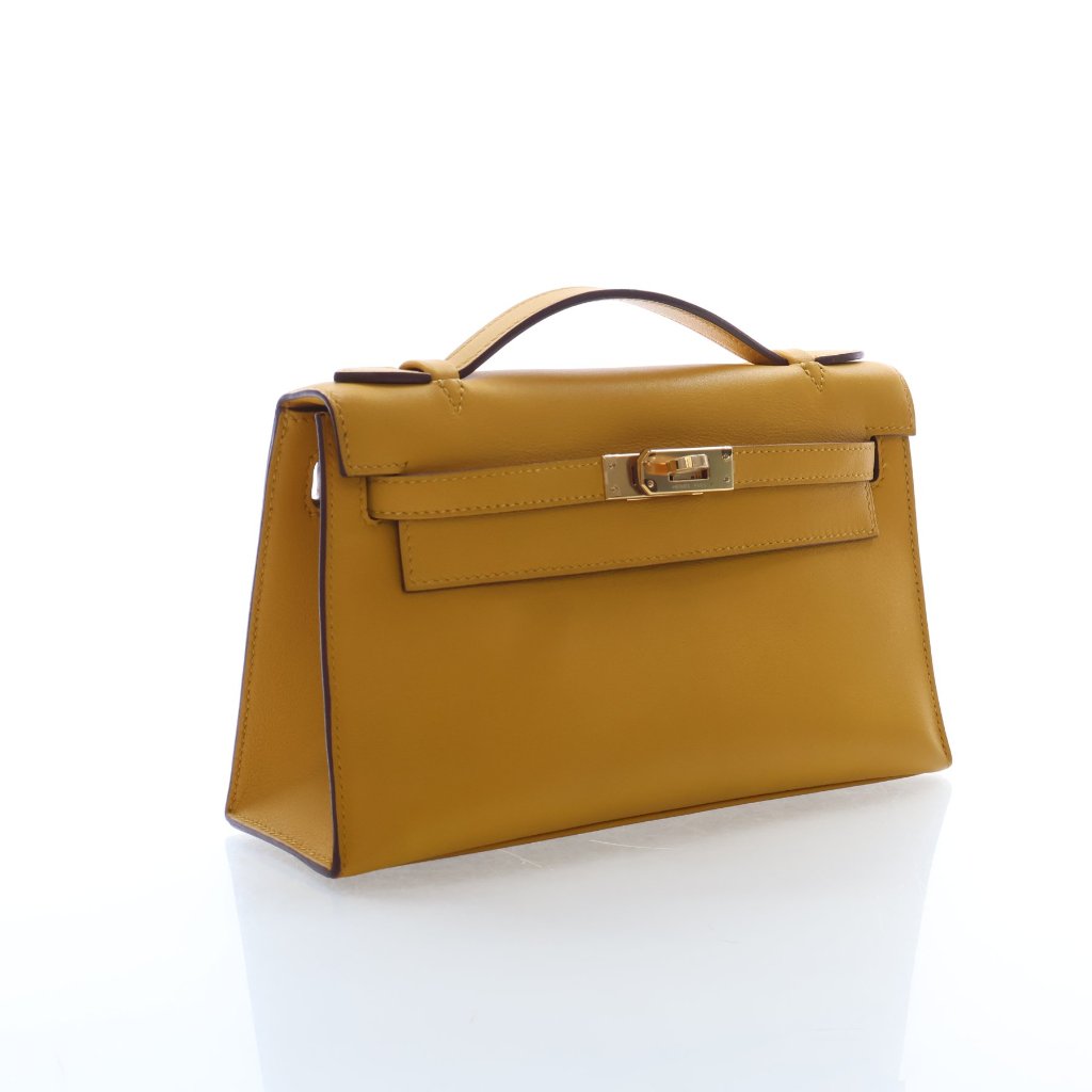 Hermès Jaune Ambre Swift Kelly Pochette (GHW | 2018)
