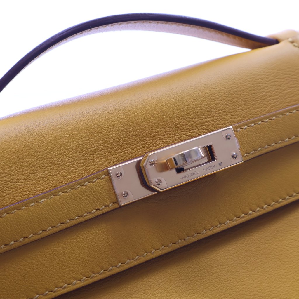 Hermès Jaune Ambre Swift Kelly Pochette (GHW | 2018)