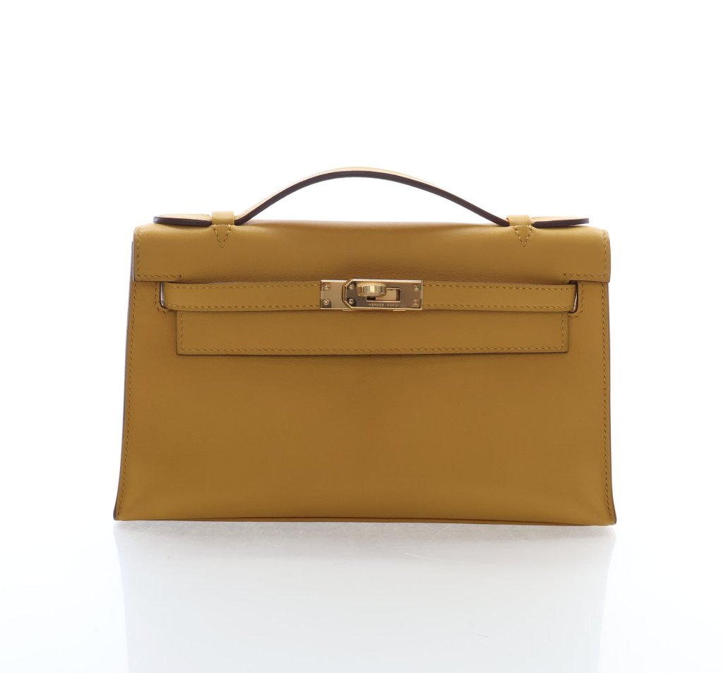 Hermès Jaune Ambre Swift Kelly Pochette (GHW | 2018)