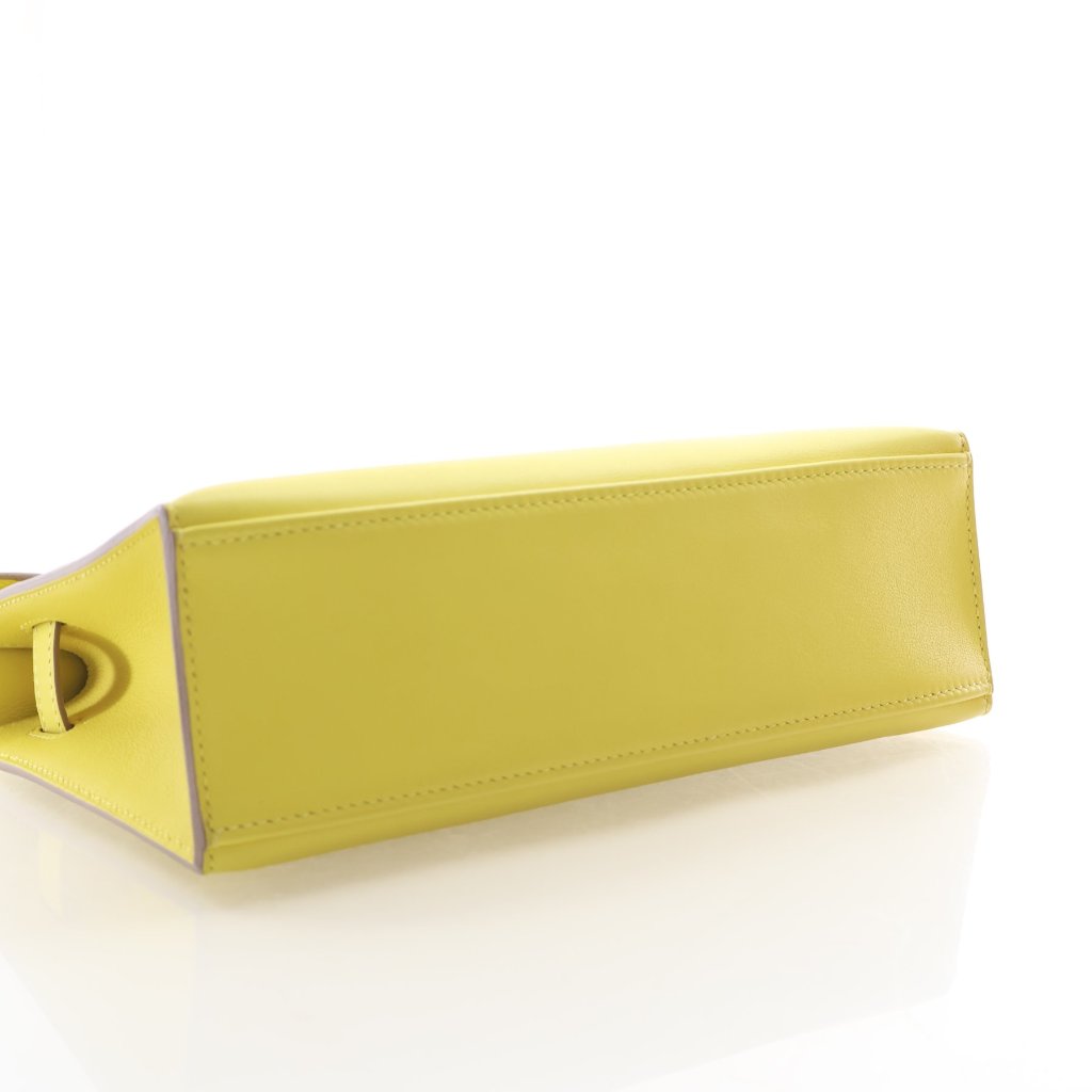 Hermès Jaune Citron Swift Kelly Pochette (PHW | 2020)