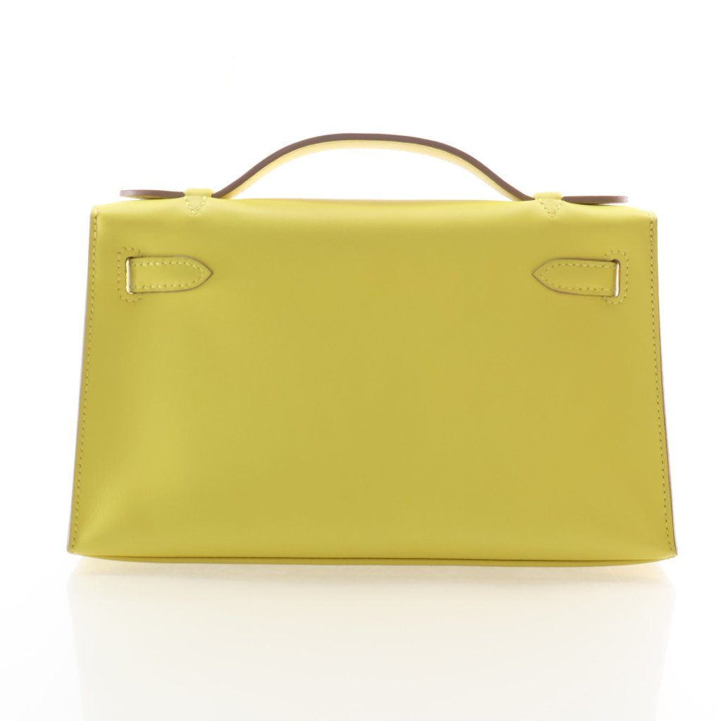 Hermès Jaune Citron Swift Kelly Pochette (PHW | 2020)
