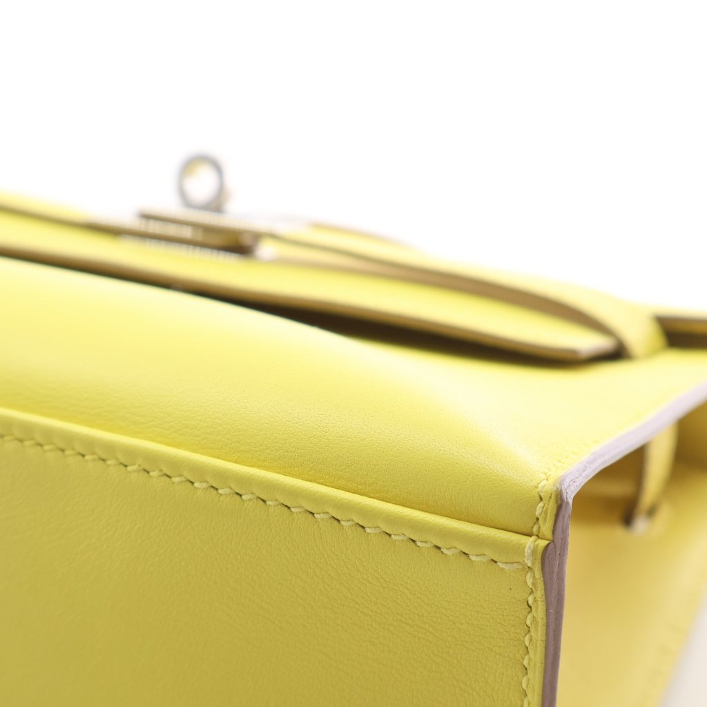 Hermès Jaune Citron Swift Kelly Pochette (PHW | 2020)