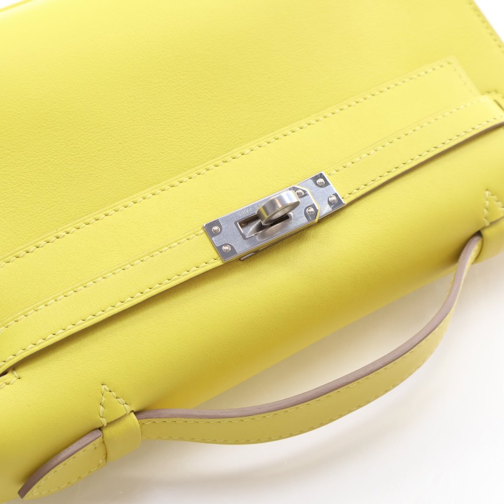 Hermès Jaune Citron Swift Kelly Pochette (PHW | 2020)