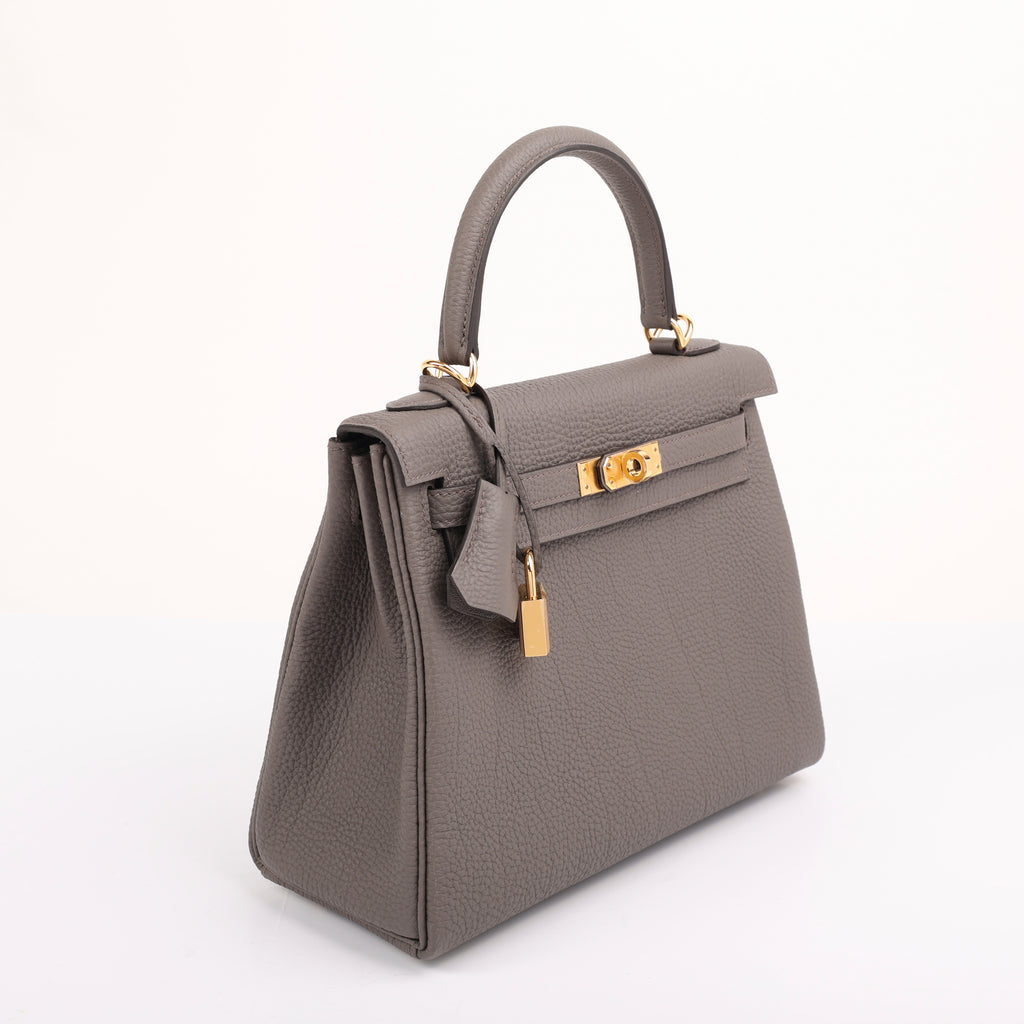Hermes Gris Étain Togo Retourne Kelly 25 (GHW | 2025)