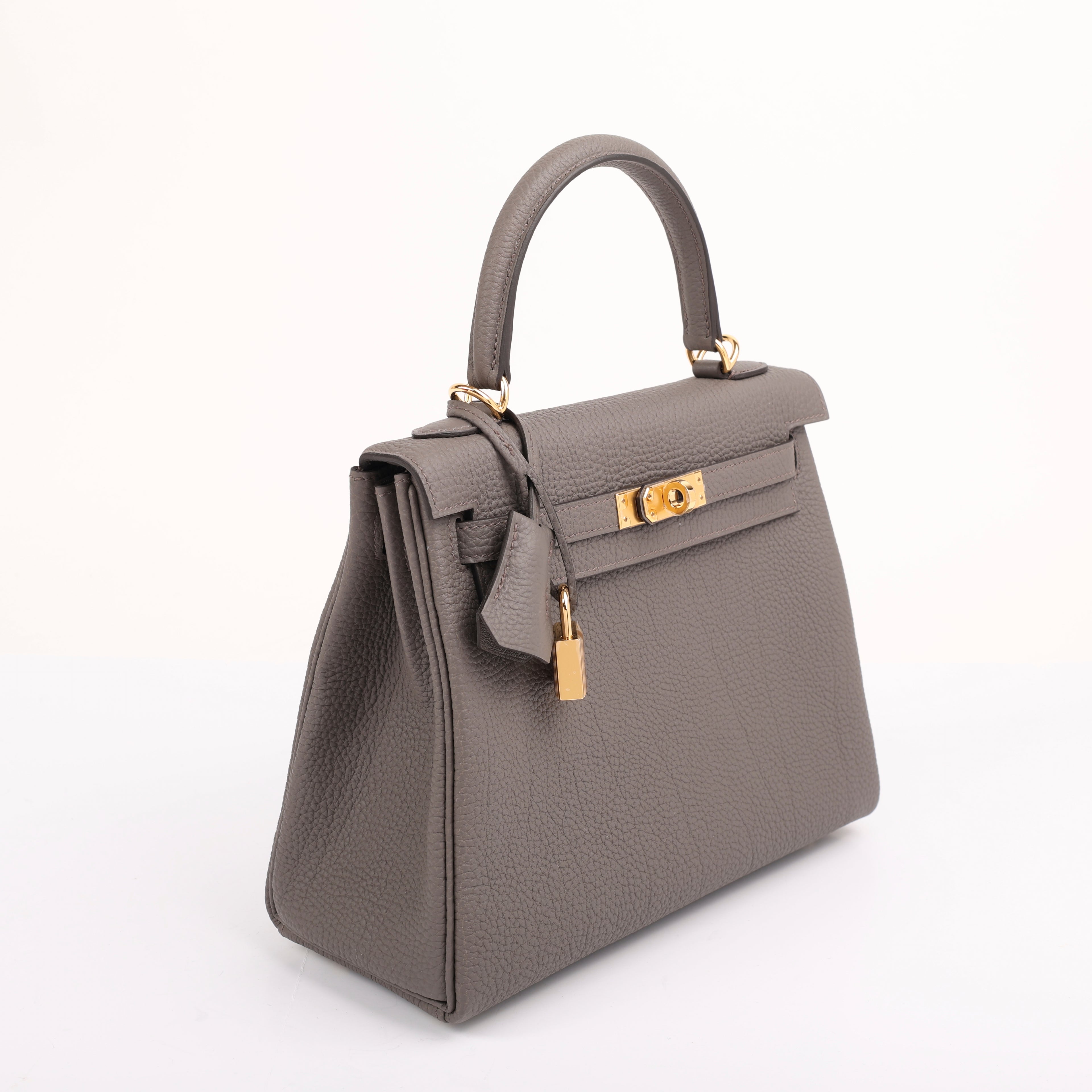 Hermes Gris Étain Togo Retourne Kelly 25 (GHW | 2025)