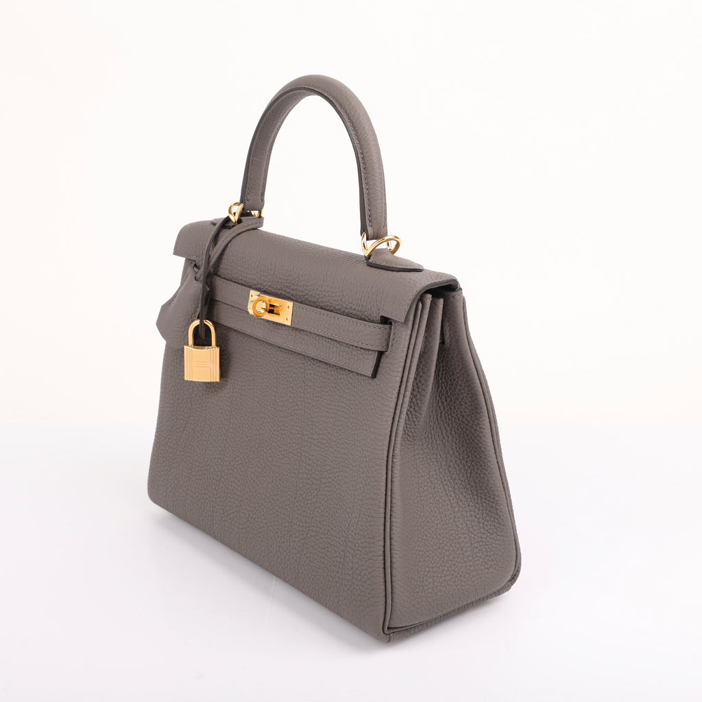 Hermes Gris Étain Togo Retourne Kelly 25 (GHW | 2025)