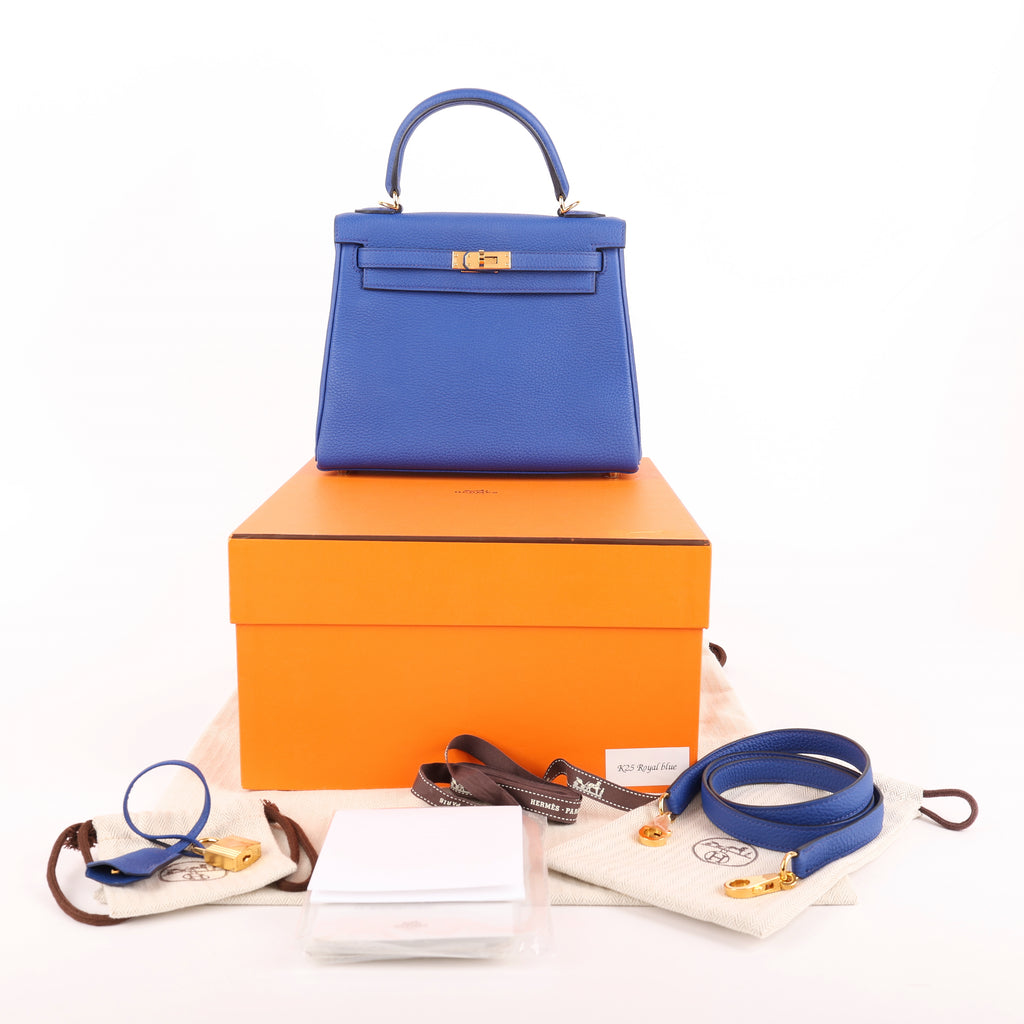 Hermès Bleu Royal Togo Retourne Kelly 25 (GHW | 2022)
