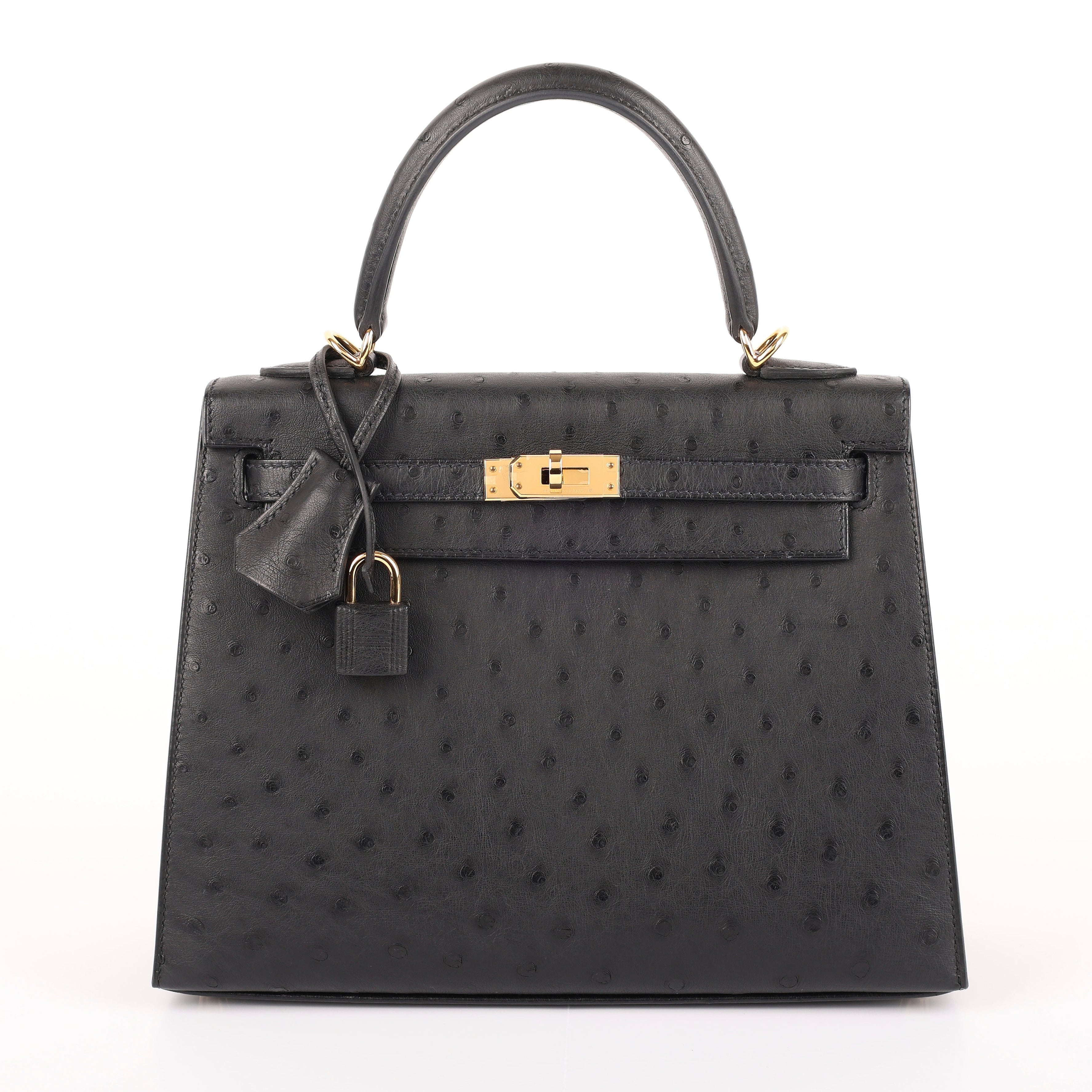 Hermès Black Ostrich Sellier Kelly 25 (GHW | 2021)