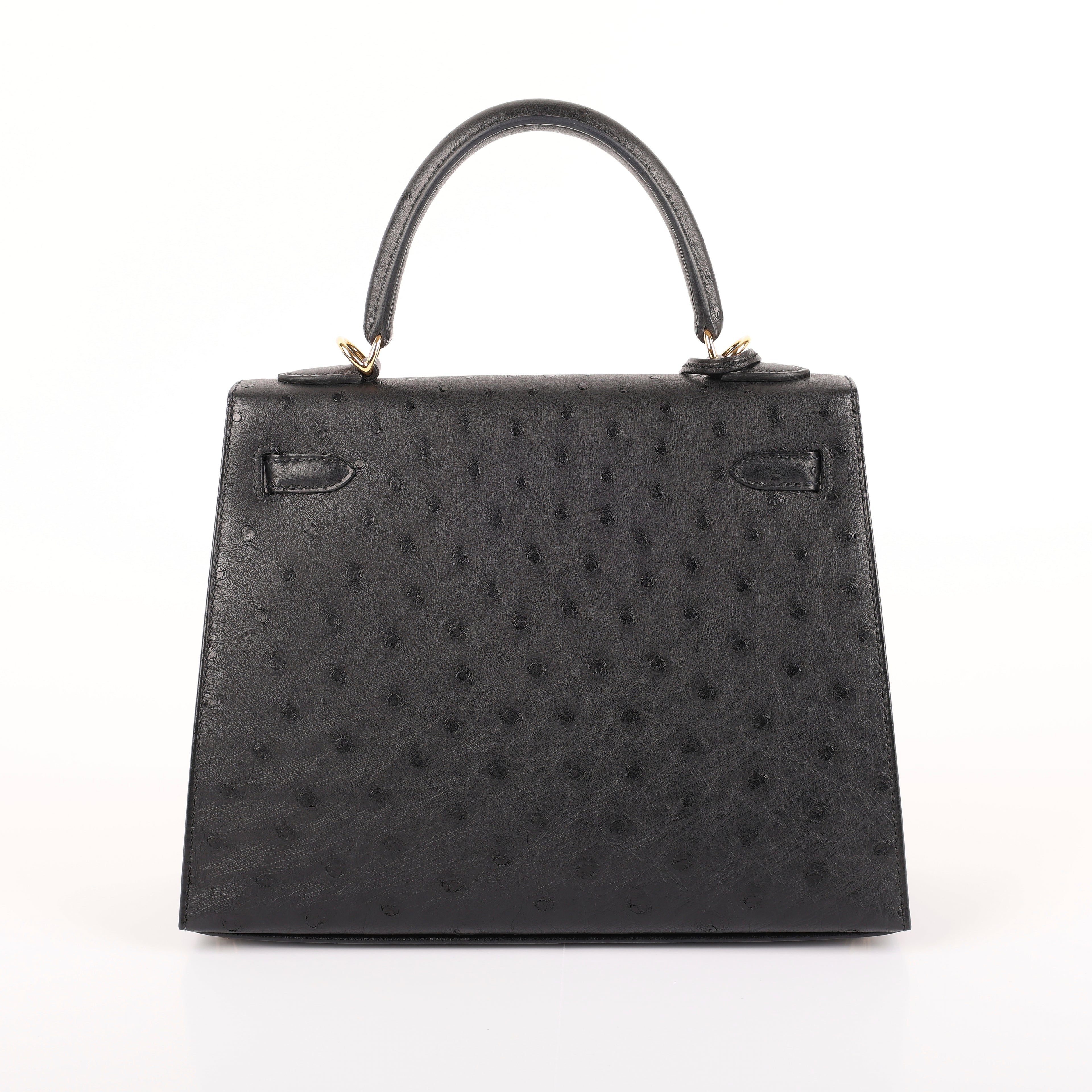 Hermès Black Ostrich Sellier Kelly 25 (GHW | 2021)