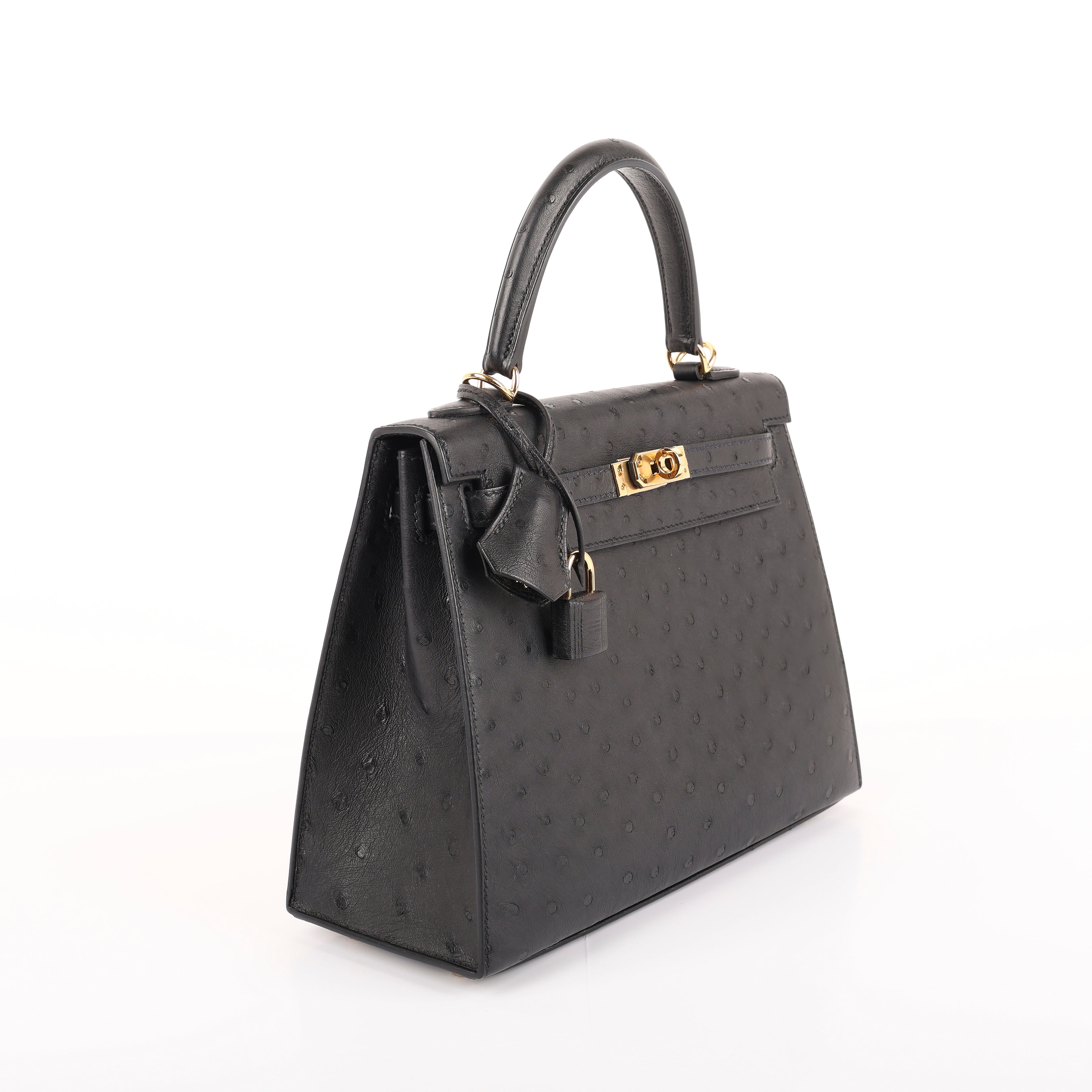 Hermès Black Ostrich Sellier Kelly 25 (GHW | 2021)