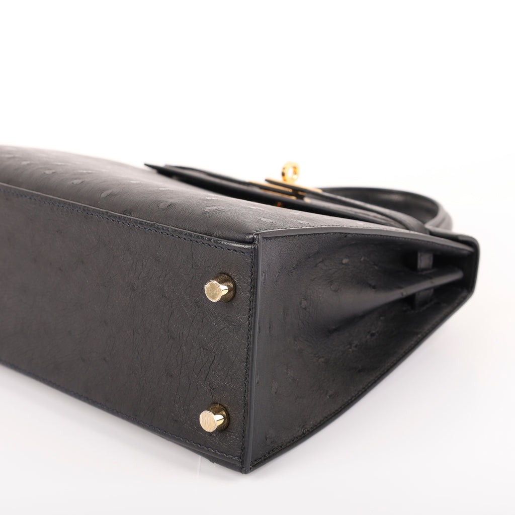 Hermès Black Ostrich Sellier Kelly 25 (GHW | 2021)