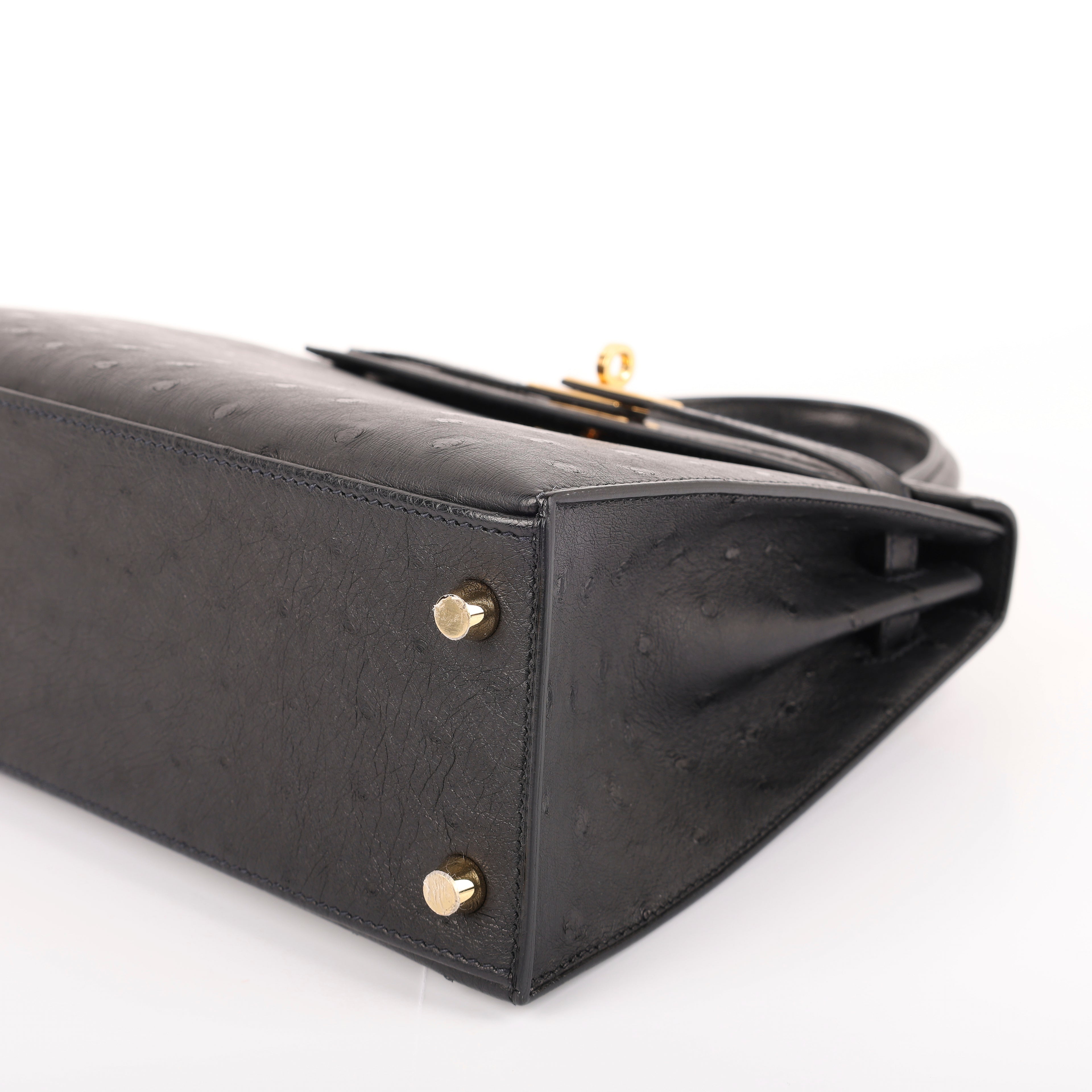 Hermès Black Ostrich Sellier Kelly 25 (GHW | 2021)