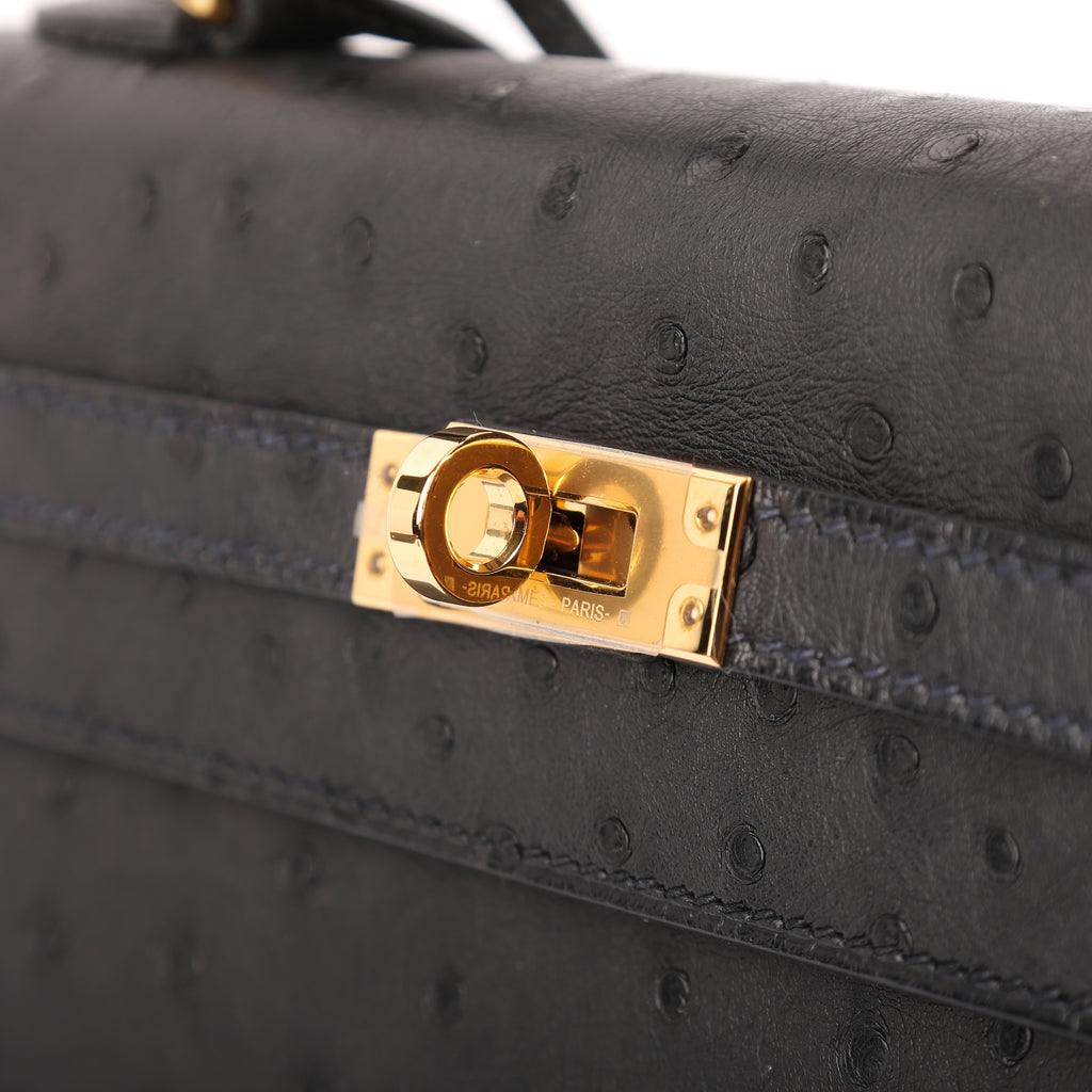 Hermès Black Ostrich Sellier Kelly 25 (GHW | 2021)