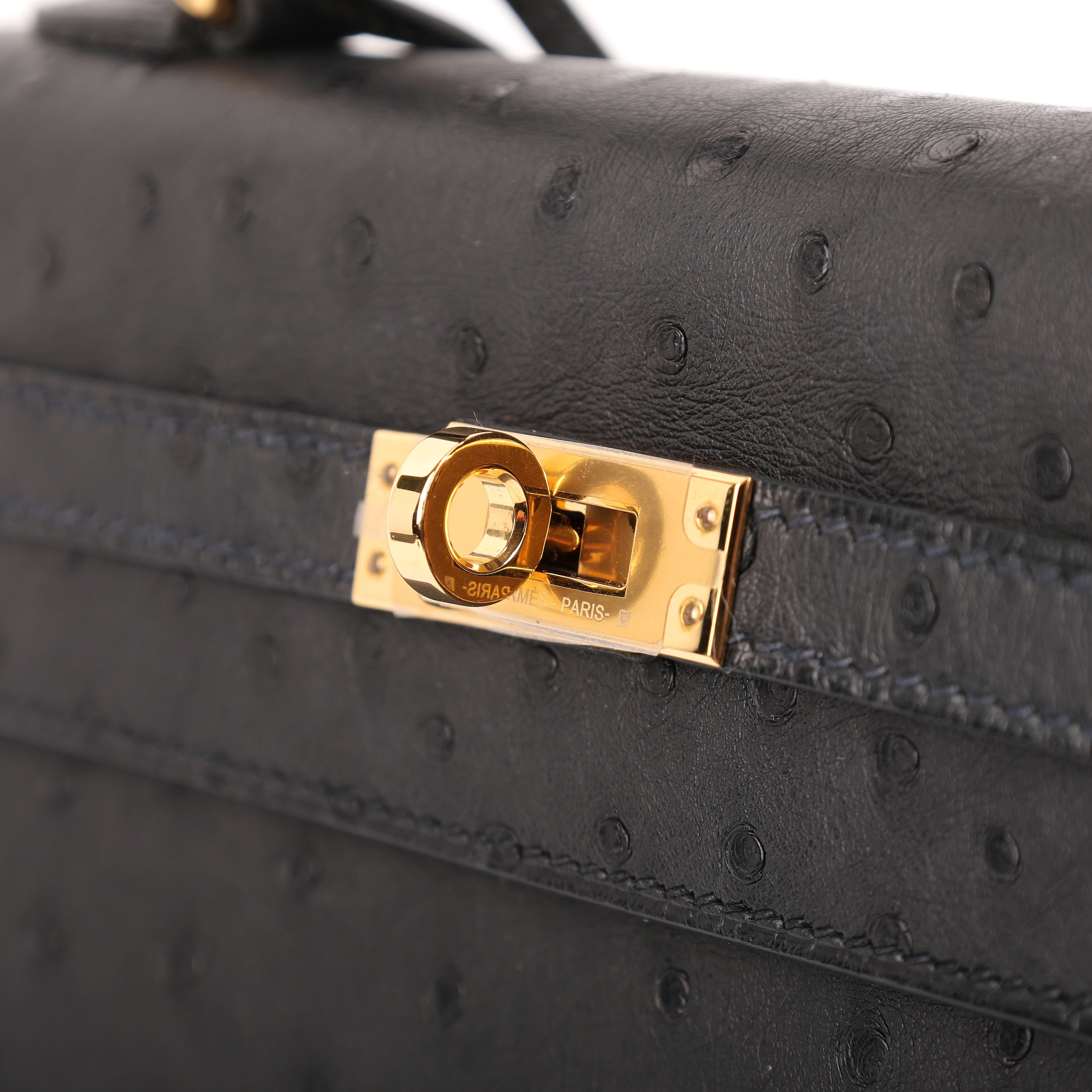 Hermès Black Ostrich Sellier Kelly 25 (GHW | 2021)