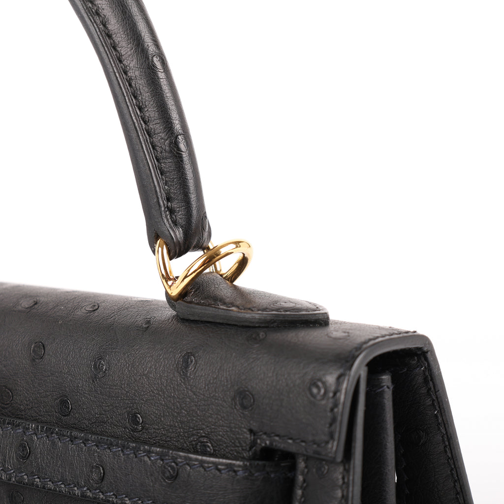 Hermès Black Ostrich Sellier Kelly 25 (GHW | 2021)