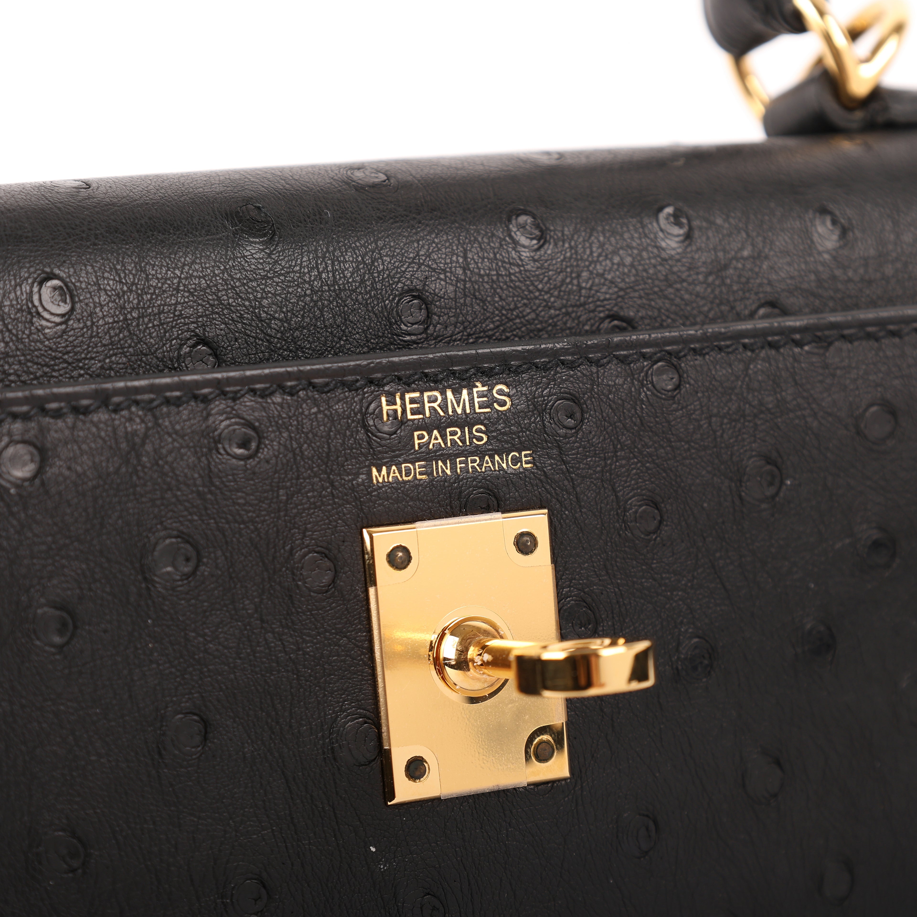 Hermès Black Ostrich Sellier Kelly 25 (GHW | 2021)