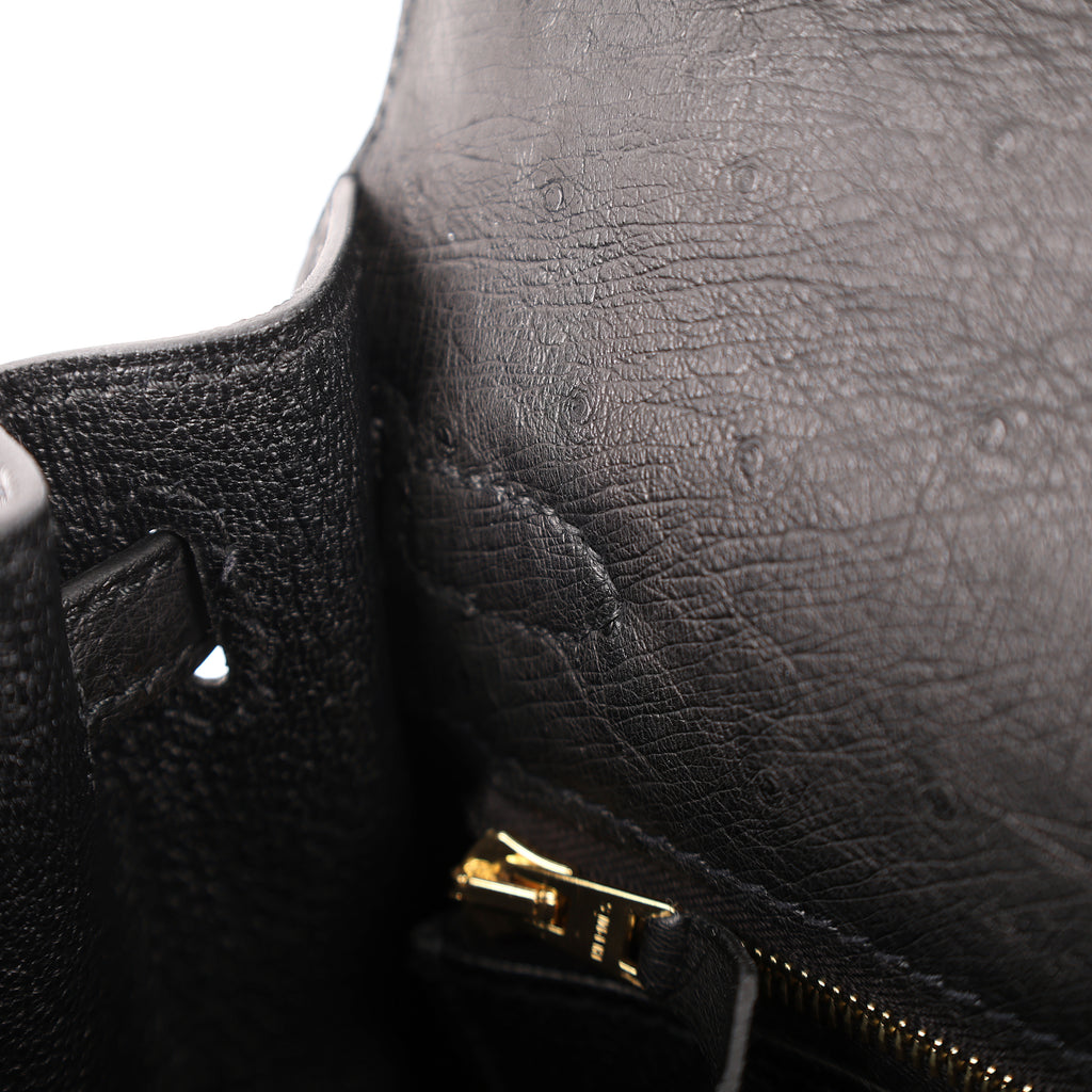 Hermès Black Ostrich Sellier Kelly 25 (GHW | 2021)