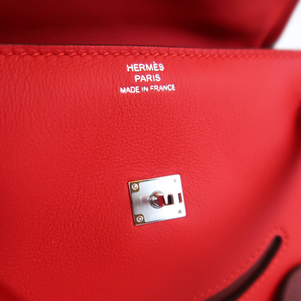 Hermès Rouge Radieux Swift Kelly Doll (PHW | 2025)