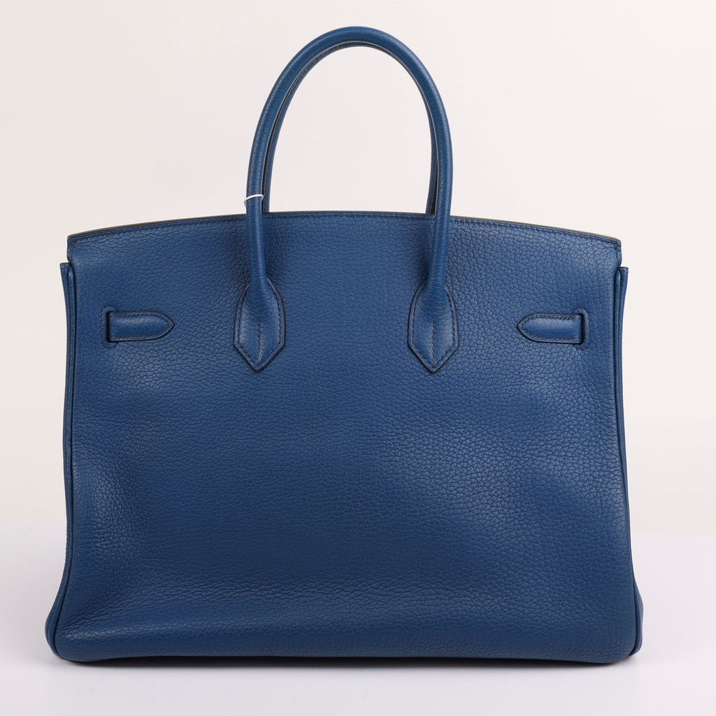 Hermes Bleu de Malte Togo Retourne Birkin 35 (PHW | 2002)