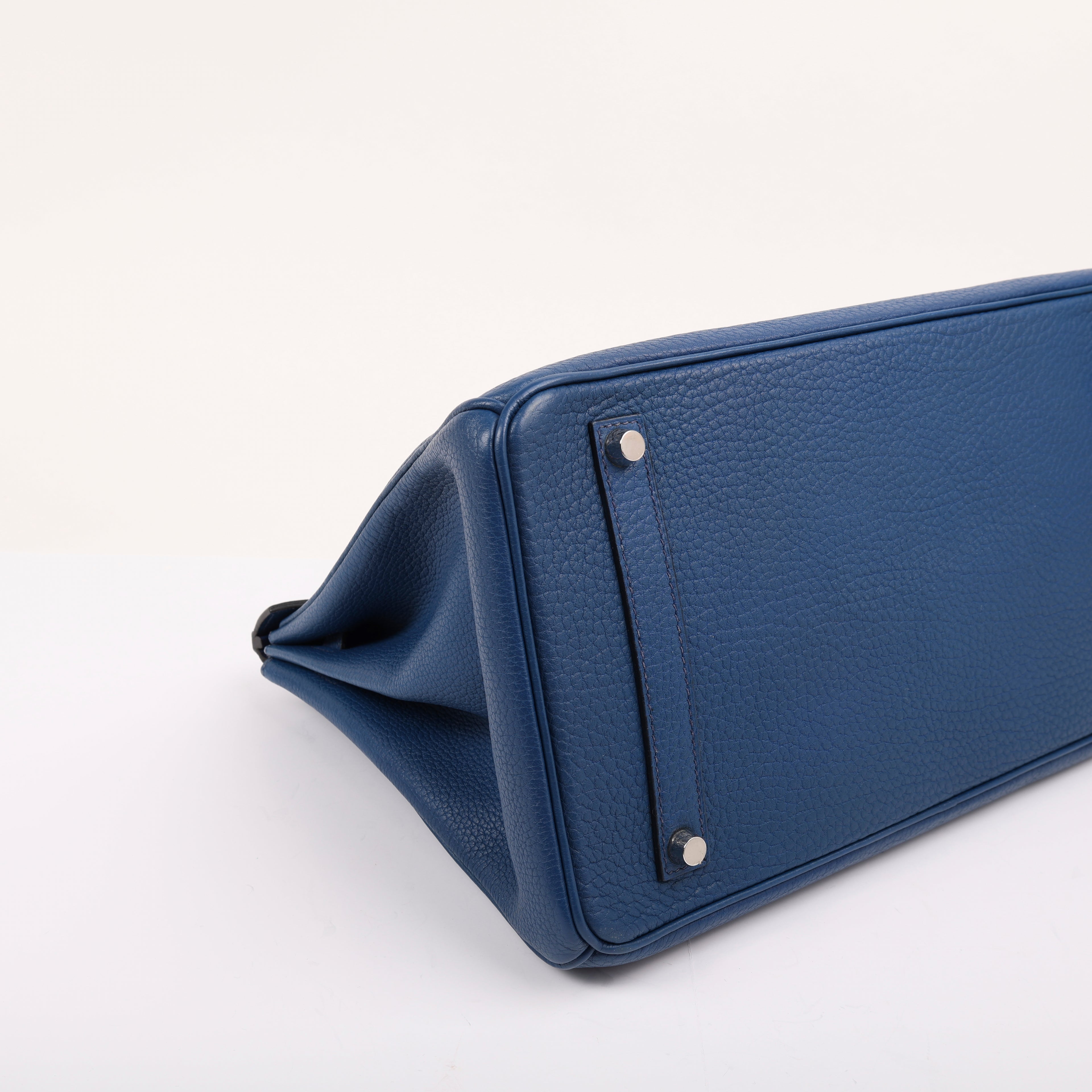 Hermes Bleu de Malte Togo Retourne Birkin 35 (PHW | 2002)