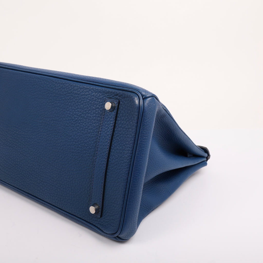 Hermes Bleu de Malte Togo Retourne Birkin 35 (PHW | 2002)