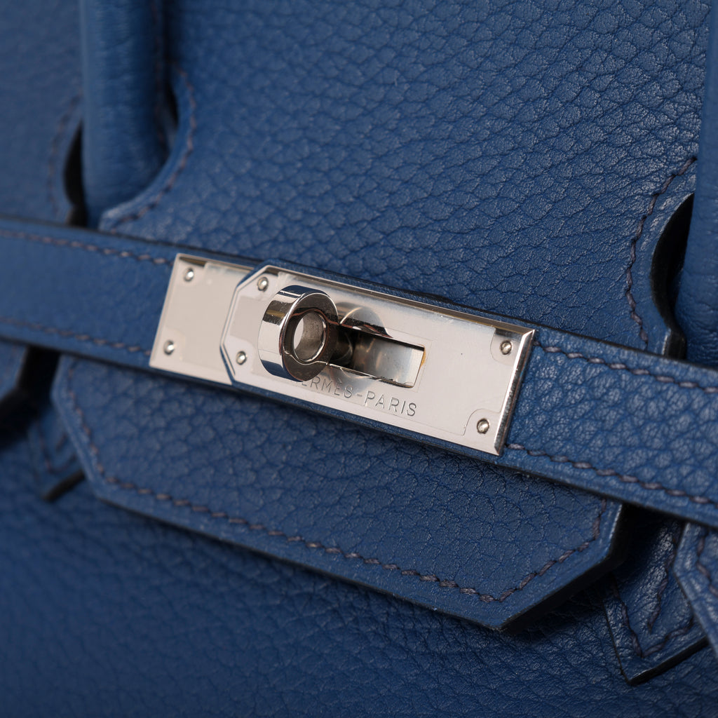 Hermes Bleu de Malte Togo Retourne Birkin 35 (PHW | 2002)