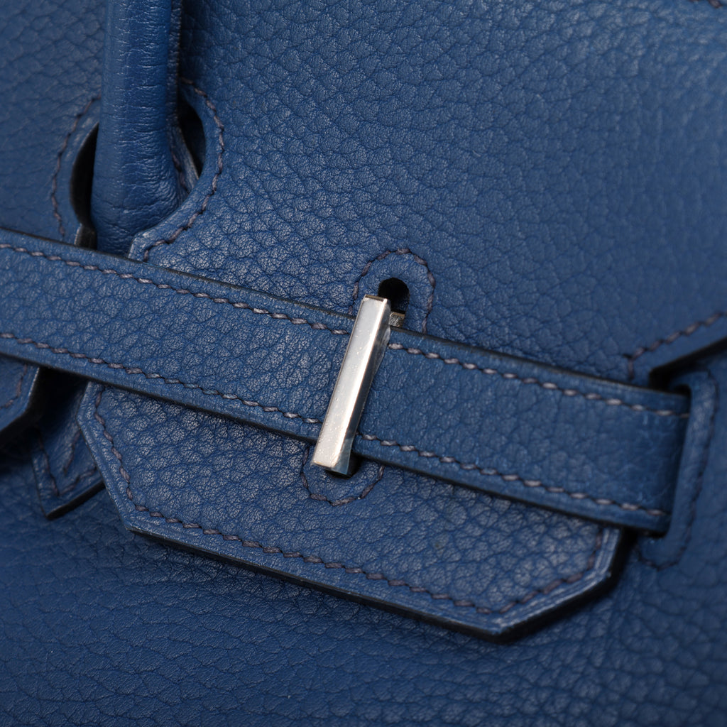 Hermes Bleu de Malte Togo Retourne Birkin 35 (PHW | 2002)