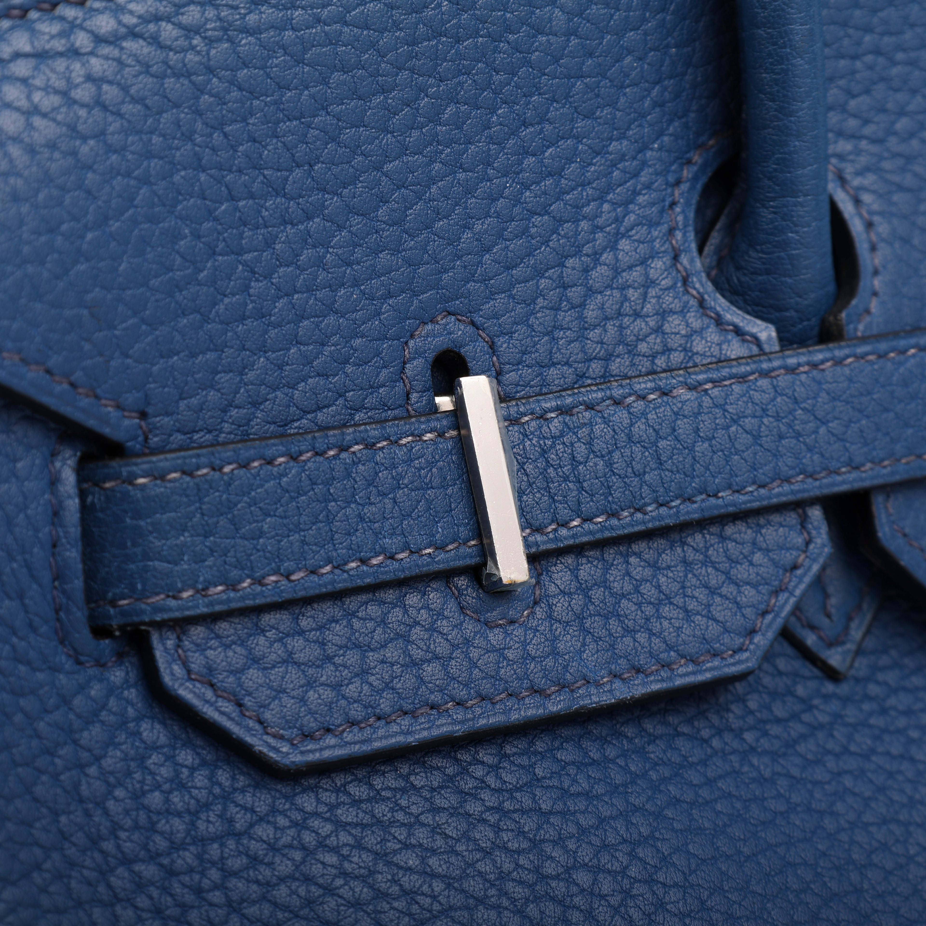 Hermes Bleu de Malte Togo Retourne Birkin 35 (PHW | 2002)
