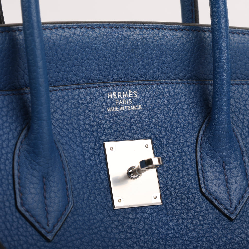 Hermes Bleu de Malte Togo Retourne Birkin 35 (PHW | 2002)