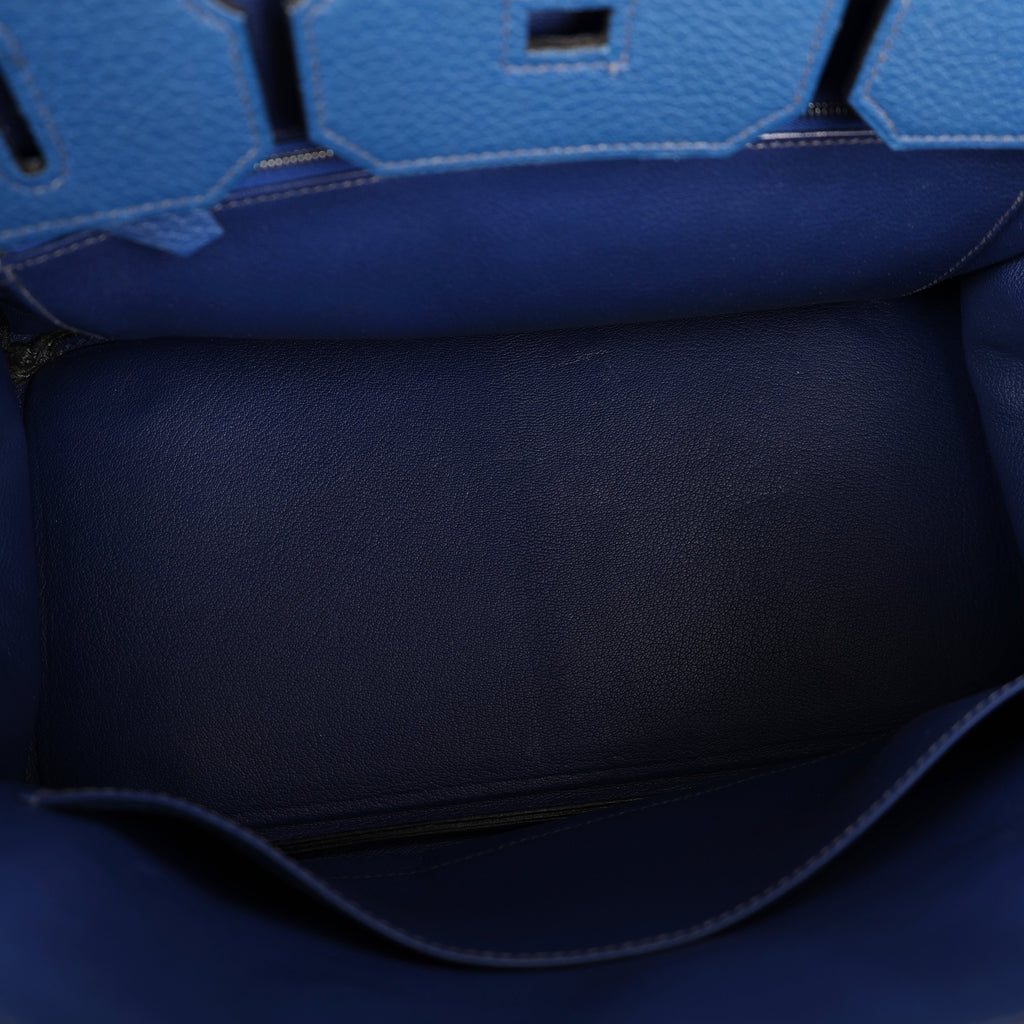 Hermes Bleu de Malte Togo Retourne Birkin 35 (PHW | 2002)