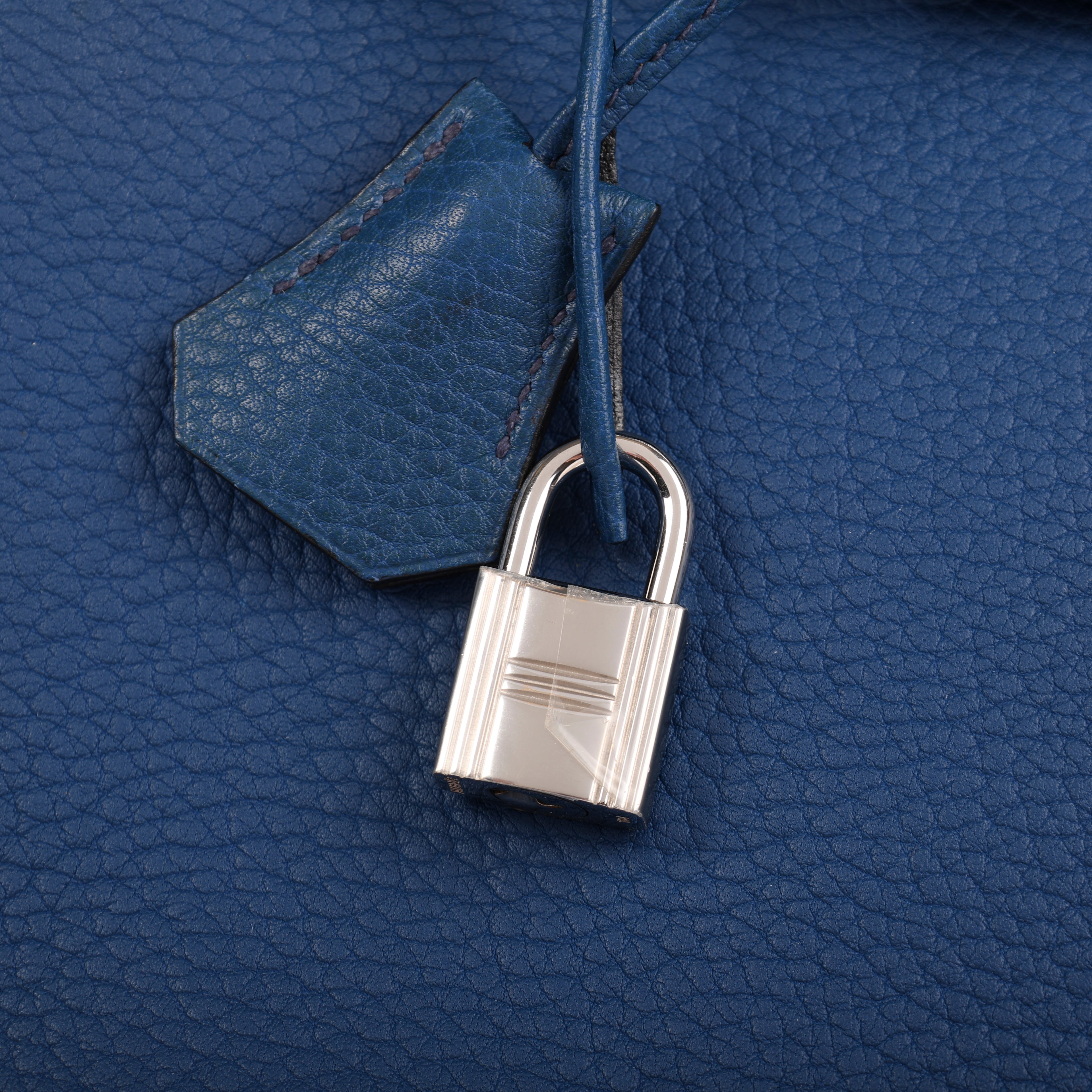 Hermes Bleu de Malte Togo Retourne Birkin 35 (PHW | 2002)