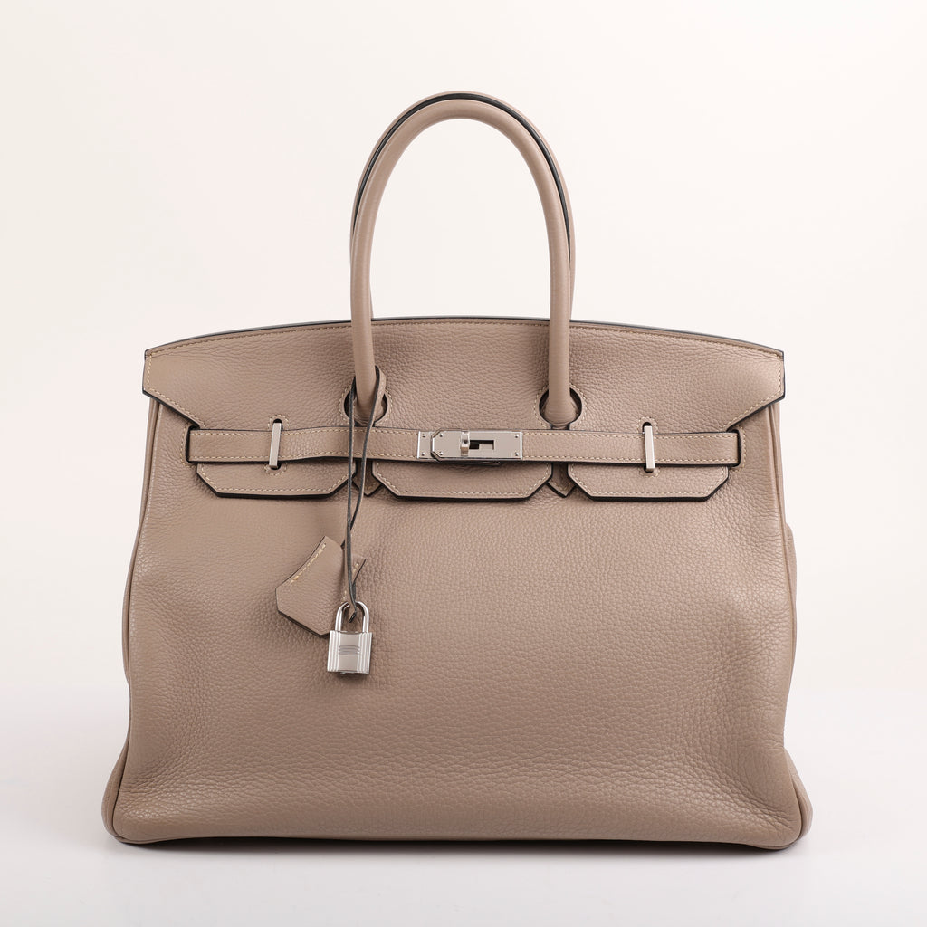 Hermès Gris Tourterelle Togo Retourne Birkin 35 (PHW | 2008)