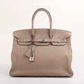 Hermès Gris Tourterelle Togo Retourne Birkin 35 (PHW | 2008)