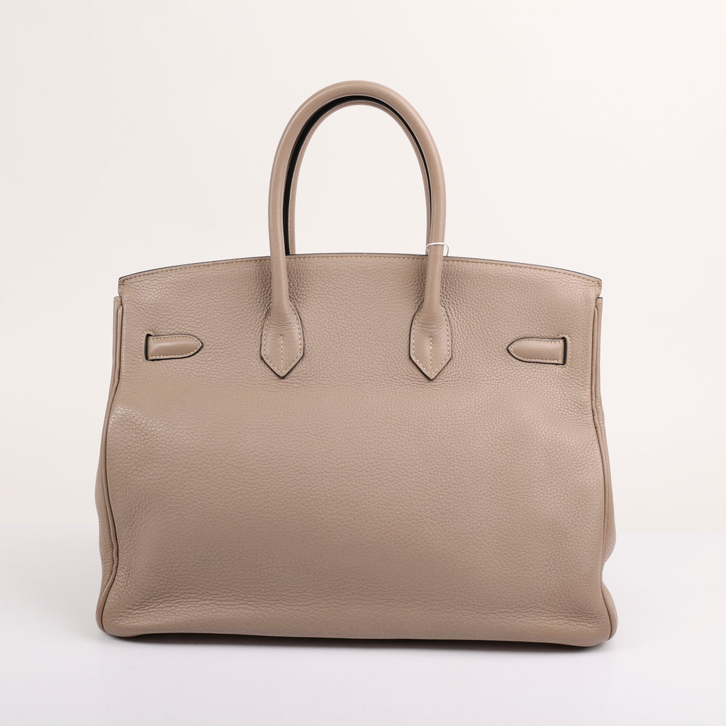 Hermès Gris Tourterelle Togo Retourne Birkin 35 (PHW | 2008)