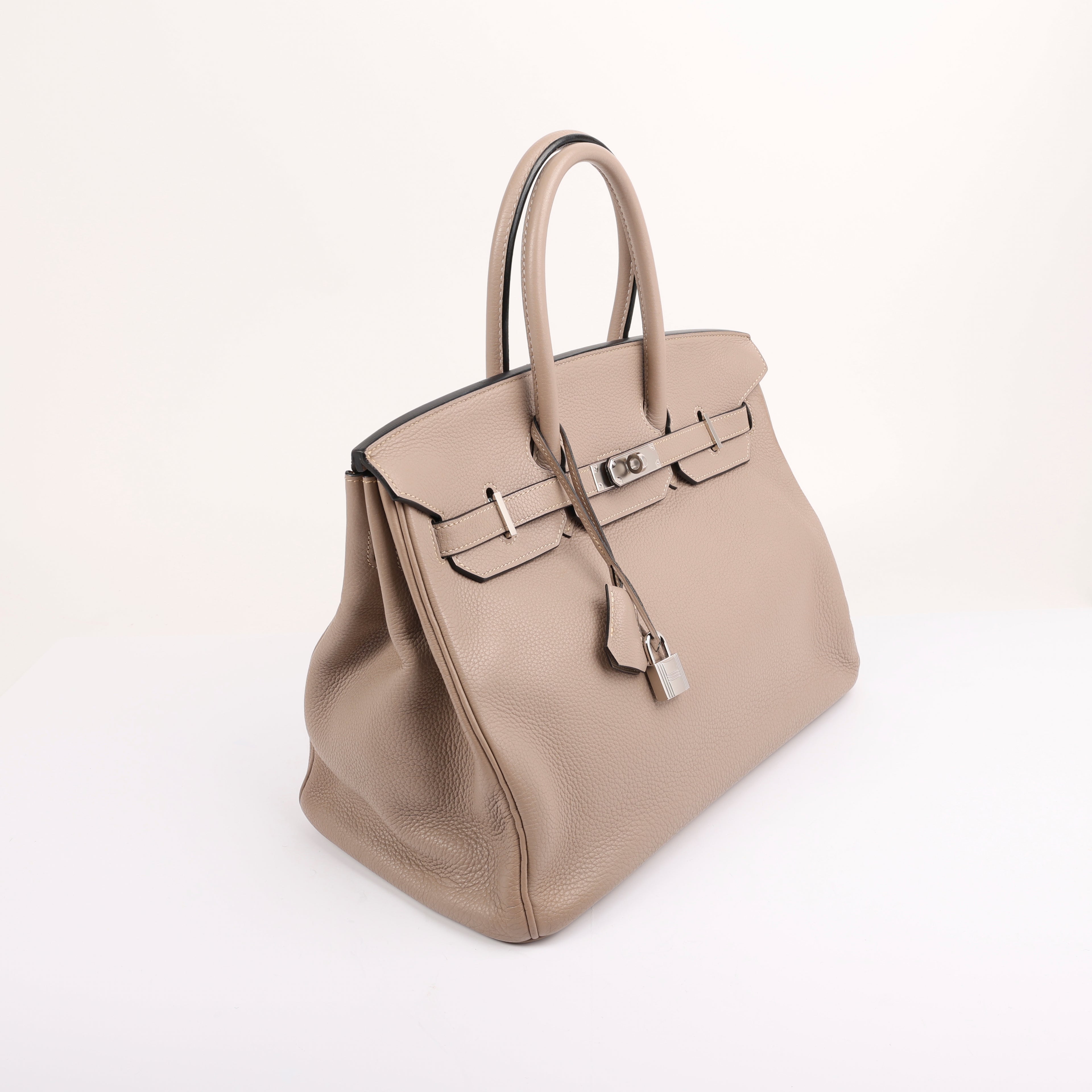 Hermès Gris Tourterelle Togo Retourne Birkin 35 (PHW | 2008)