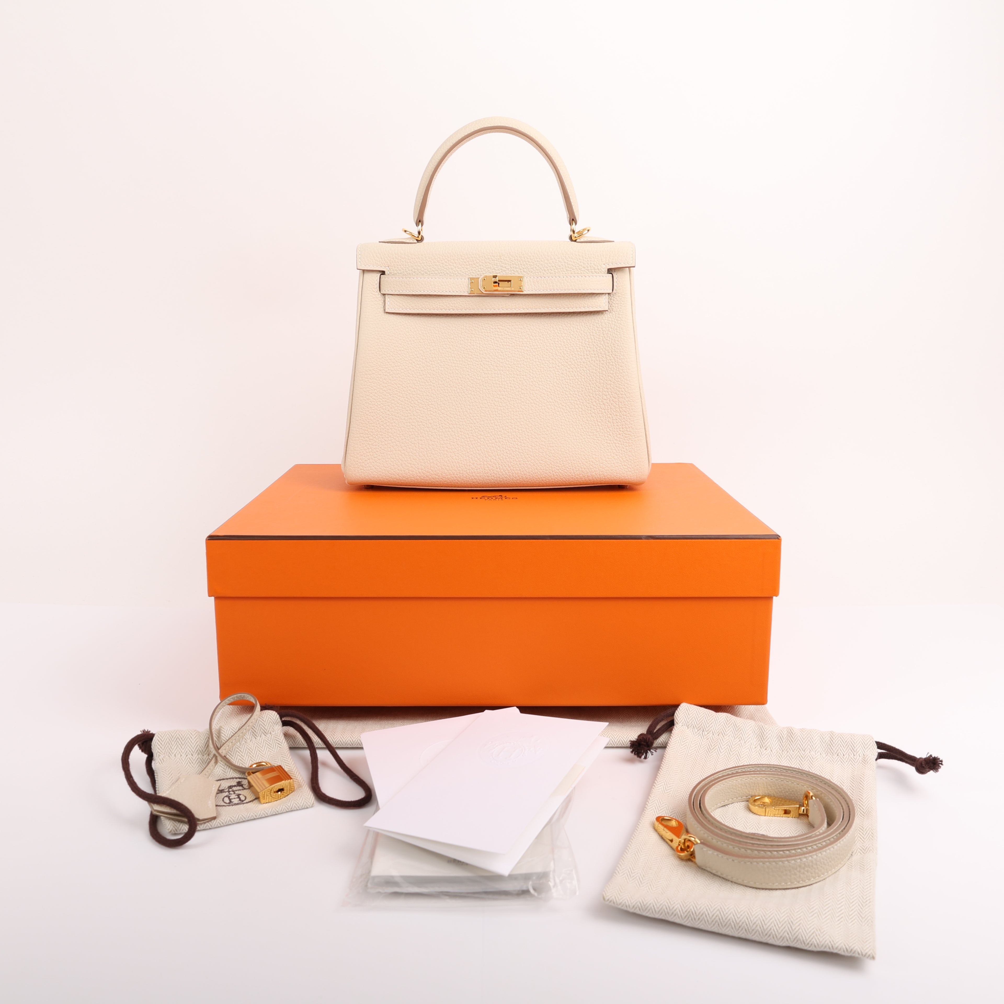 Hermes Craie Togo Retourne Kelly 25 (GHW | 2020)