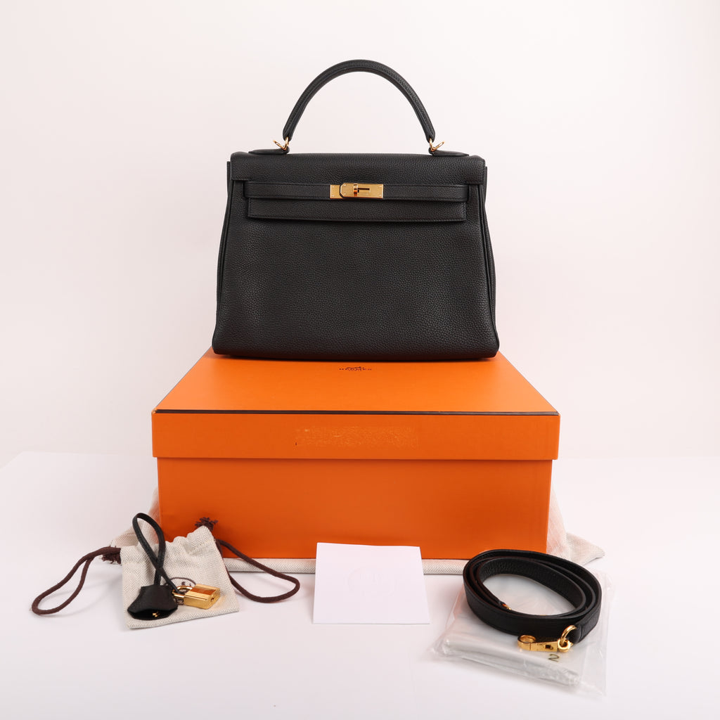 Hermes Black Togo Retourne Kelly 32 (GHW | 2015)