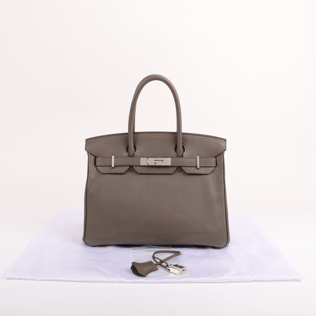 Hermès Etain Togo Retourne Birkin 30 (PHW | 2012)