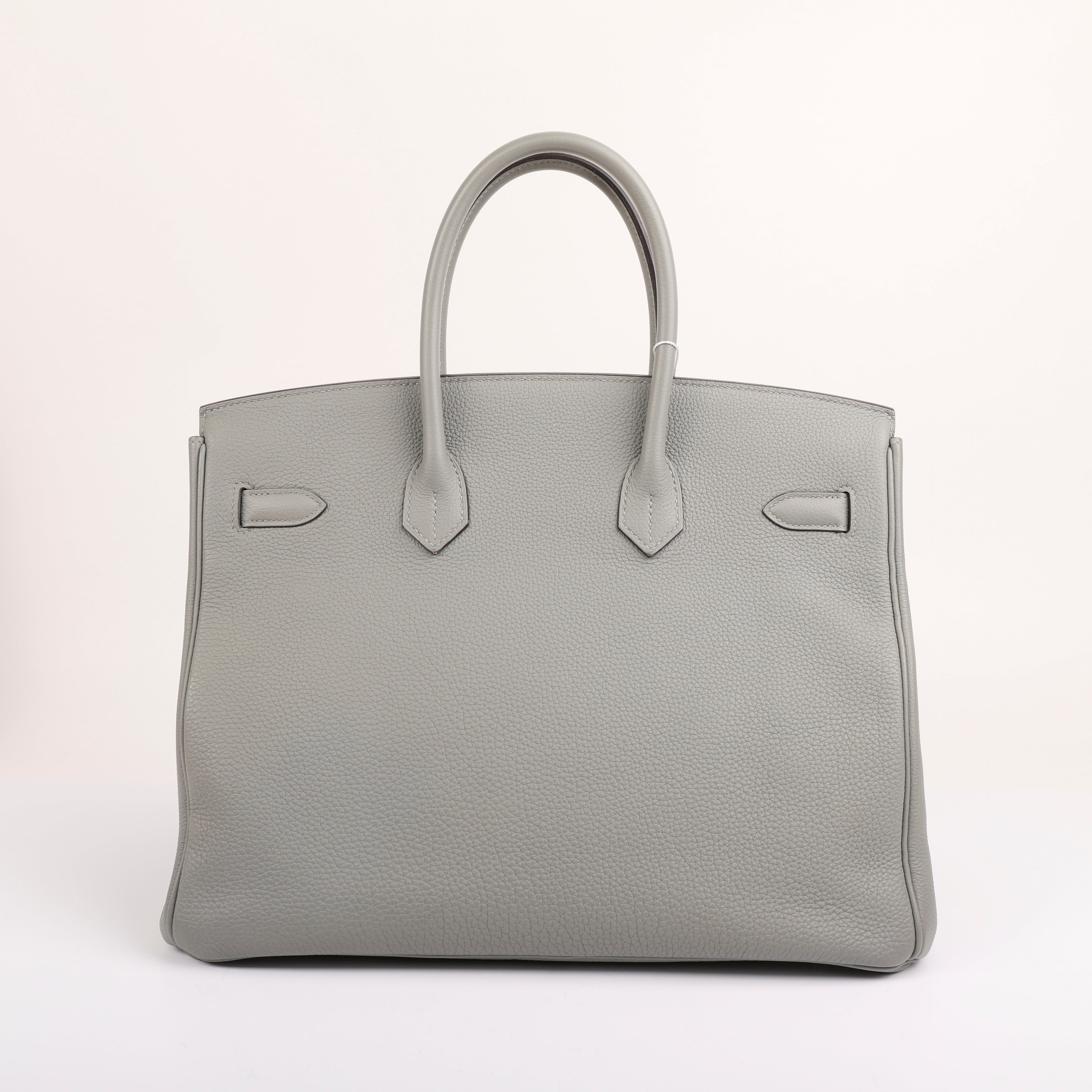 Hermes Gris Mouette Togo Verso Retourne Birkin 35 (PHW | 2017)