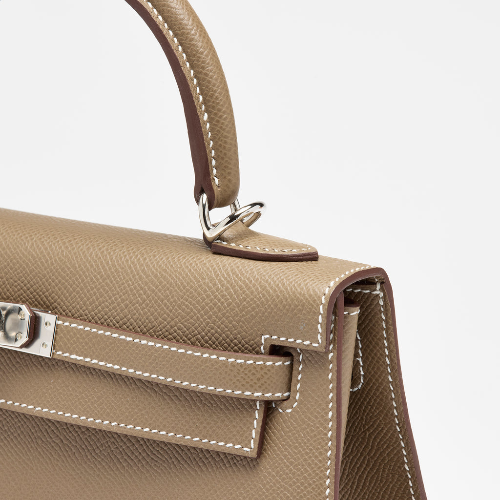 Hermès Étoupe Epsom Sellier Kelly 25, palladium hardware, 2025 – photo 11 of 17